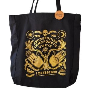 New black and gold spirit board tote. Gold foil